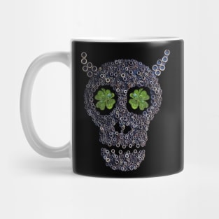 Creepy Mechanical Skull & Green Clovers St Patricks Day Mug